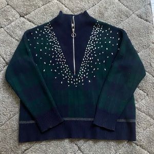 ✨✨✨ Sandro Rhinestone Zip-Up Sweater